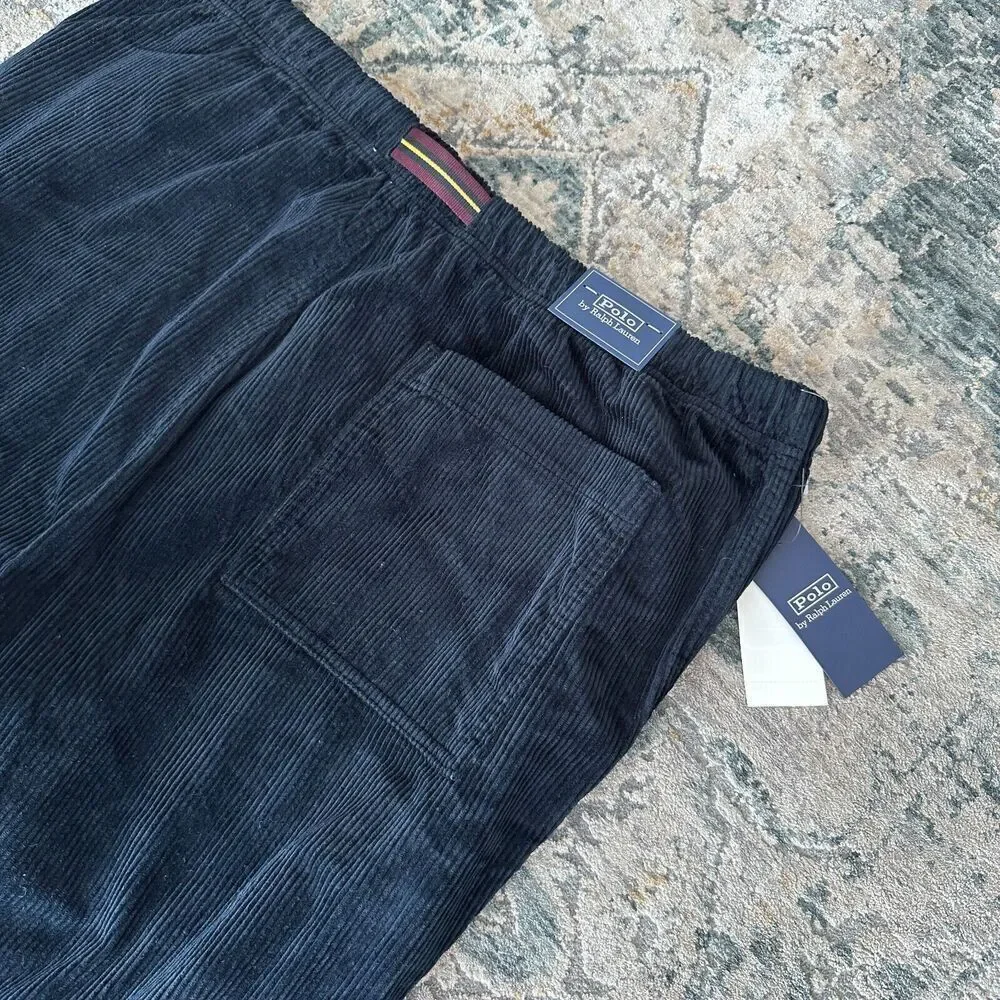 Polo Ralph Lauren Pants Mens XXL Corduroy Aviator Belted Relaxed Fit‎ Navy NWT